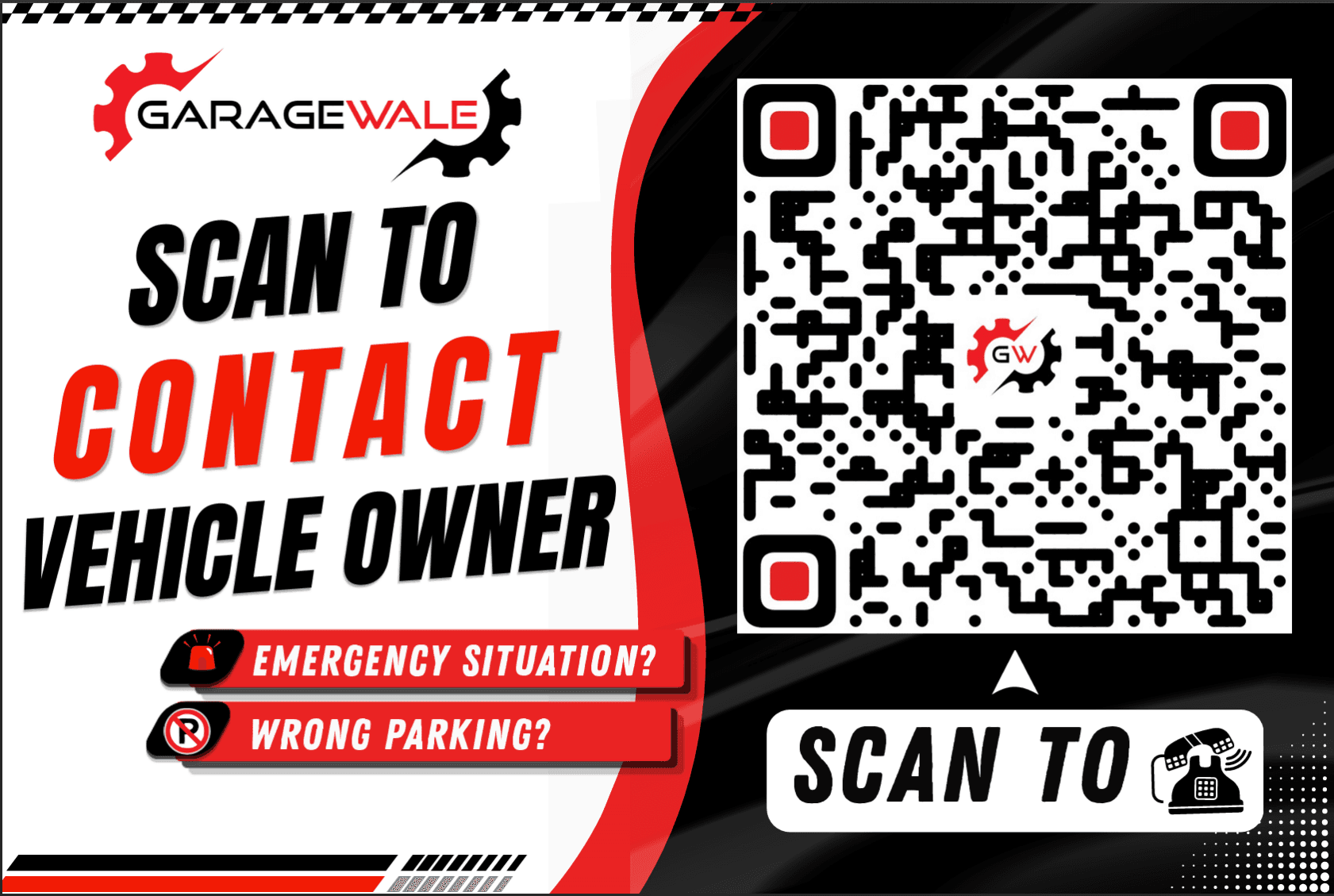 GarageWale QR Sticker Close Up
